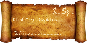 Királyi Szabina névjegykártya