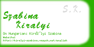 szabina kiralyi business card